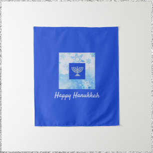 Blue Menorah Hanukkah Wandkleed