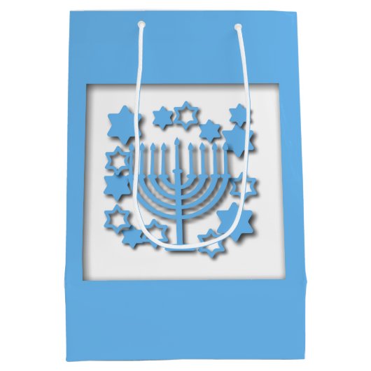 Blue Menorah Medium Cadeauzakje (Achterkant)