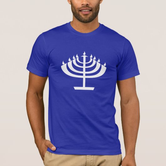 Blue Menorah T-shirt (Voorkant)