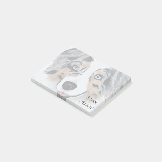 Blue Merle Australian Shepherd 50 Sticky Notes (Schuin)