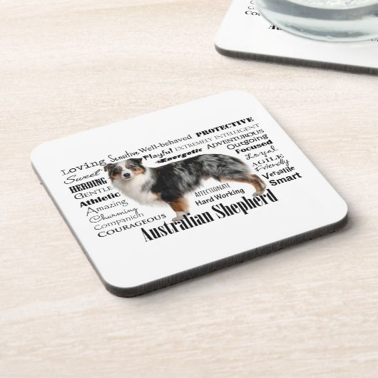 Blue Merle Australian Shepherd Bier Onderzetter (Linkerzijde)