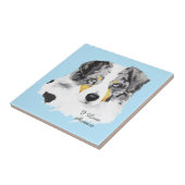 Blue Merle Australian Shepherd Custom Tile Tegeltje (Zijkant)