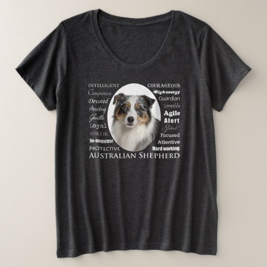 Blue Merle Australian Shepherd Grote Maat T-shirt (Design voorkant)