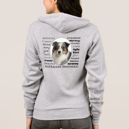 Blue Merle Australian Shepherd Hoodie (Achterkant)