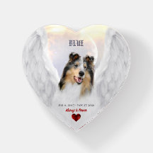 Blue Merle Collie Angel, Sky - Pet Memorial Heart