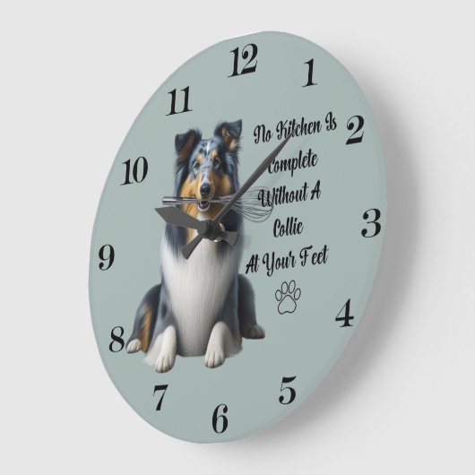Blue Merle Collie Clock Grote Klok (Hoek)