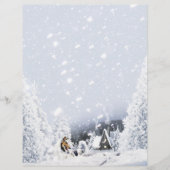 Blue Merle Collie & Lampes - Papeterie de Noël (Devant)