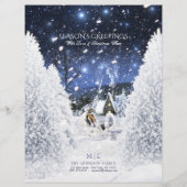 Blue Merle Collie & Lampes - Papeterie de Noël (Dos)