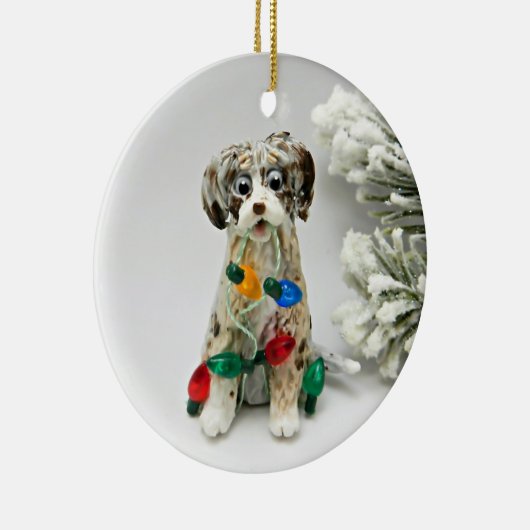 Blue Merle Doodle Dog Ornament (Rechts)