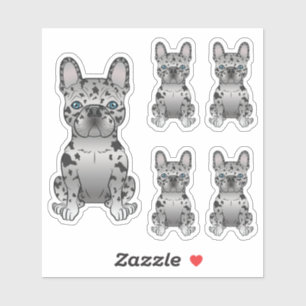 Blue Merle French Bulldog / Frenchie Cartoon Dog Sticker