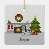 Blue Merle Mini Goldendoedle - Kerstzaal Keramisch Ornament (Achterkant)