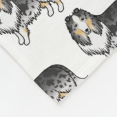 Blue Merle Rough Collie Cute Cartoon Dog Patroon Fleece Deken (Hoek)