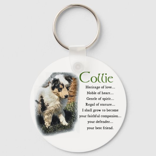 Blue Merle Rough Collie Gifts Sleutelhanger (Voorkant)
