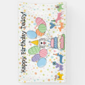 Blue Merle Sheepadoodle Hond Verjaardagsfeestje Spandoek (Verticaal)