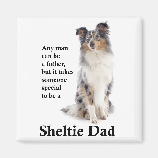 Blue Merle Sheltie Dad Magnet Magneet (Voorkant)