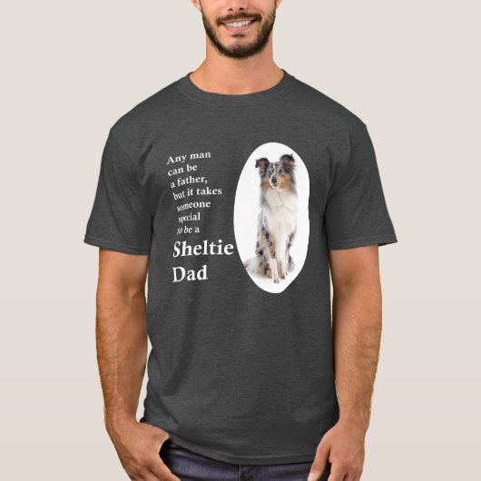 Blue Merle Sheltie Dad T-Shirt (Voorkant)