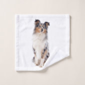 Blue Merle Sheltie Maman Ensemble de serviettes de (Gant de toilette)