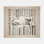Blue Merle Sheltie Traits Fleece Blanket (Voorkant (Horizontaal))