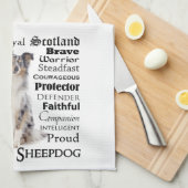 Blue Merle Sheltie Traits Keukenhanddoek (Quarter Fold)