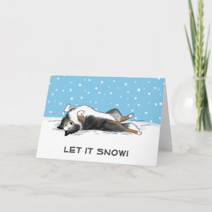 Blue Merle Shetland Sheepdog Dog Holiday Kerstmis Feestdagen Kaart