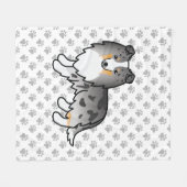 Blue Merle Shetland Sheepdog Sheltie Cartoon Dog Fleece Deken (Voorkant (Horizontaal))
