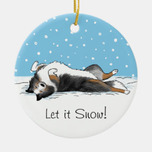 Blue Merle Shetland Sheepdog - Sheltie Holiday Keramisch Ornament