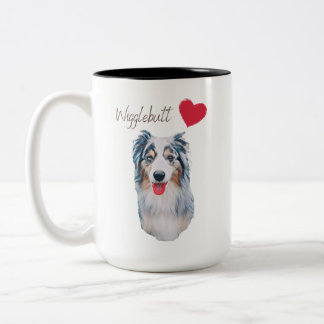 Blue Merle Wiggle Butt Aussie Tweekleurige Koffiemok