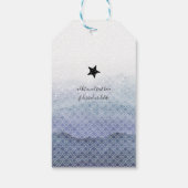 Blue Mermaid Birthday Party Gift Labels Cadeaulabel (Achterkant)