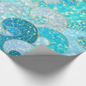 Blue Mermaid Faux Glitter Zee - Blauwgroen gouden Cadeaupapier (Hoek)