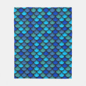 Blue Mermaid Pattern Fleece Deken (Voorkant)
