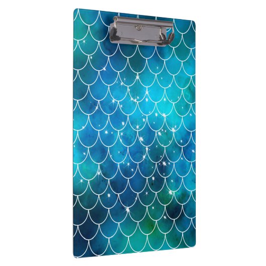 Blue Mermaid Scales Pattern Klembord (Rechts)