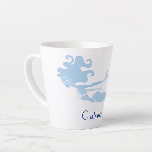 Blue Mermaid Swimmer Thunder_Cove Latte Mok (Linkerhoek)