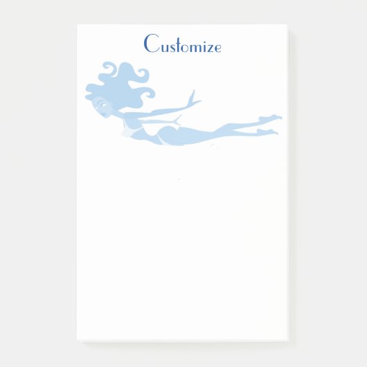 Blue Mermaid Swimmer Thunder_Cove Post-it® Notes (Voorkant)