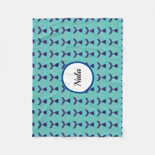 Blue Mermaid Tail Fleece Deken