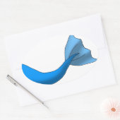 Blue Mermaid Tail Ovale Sticker (Envelop)