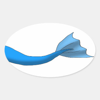 Blue Mermaid Tail Ovale Sticker