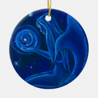 Blue Mermaid Universe kerstversiering Keramisch Ornament