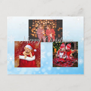 Blue Merry kerst - Persoonlijke foto Briefkaart