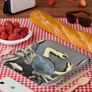 Blue Metal Art Crab Papieren Bordje