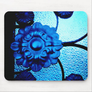 Blue Metal Flower Muismat
