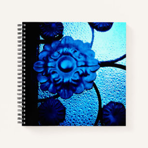 Blue Metal Flower Notitieboek