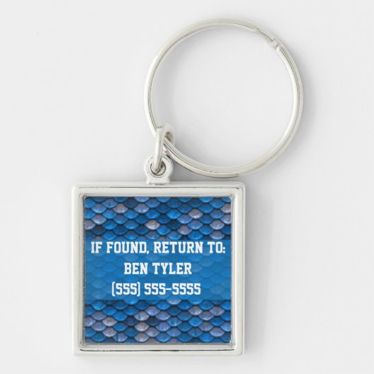 Blue Metal Scales Design Lost and Found Sleutelhan Sleutelhanger (Voorkant)