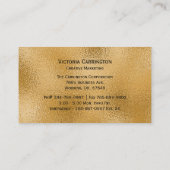 Blue Metallic Elegant Modern Abstract Visitekaartje (Achterkant)