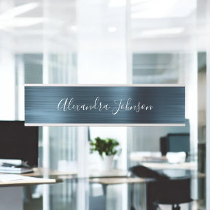 Blue Metallic Folie Moderne Elegant Business Deurbordje