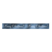 Blue Metallic Merry kerstfeestdag moderne satin Lint (Voorkant)