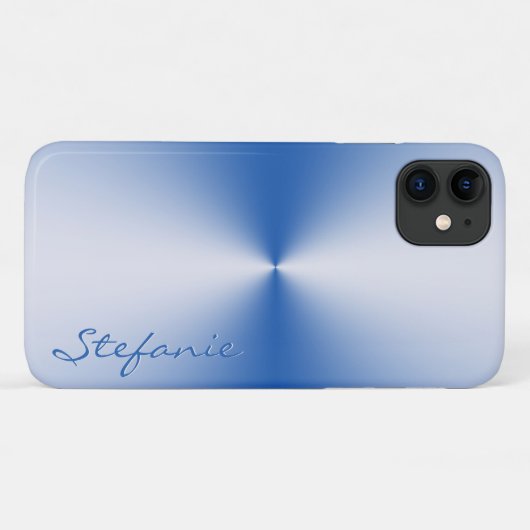 Blue Metallic Radial Case-Mate iPhone Case (Achterkant (horizontaal))