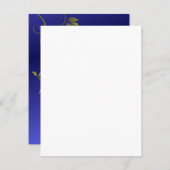 Blue Metallic Wedding Response Card RSVP Kaartje (Voorkant / Achterkant)