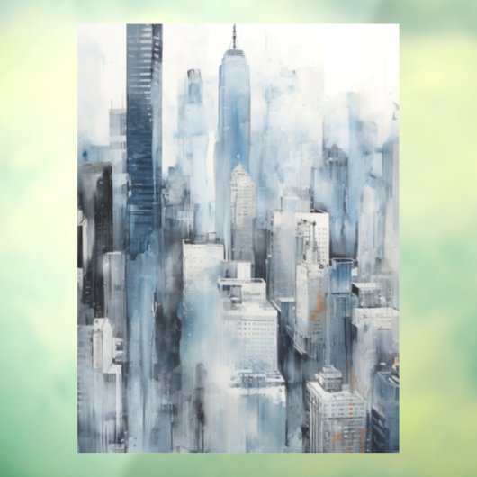 Blue Metropolis Raamsticker (Vel 3)