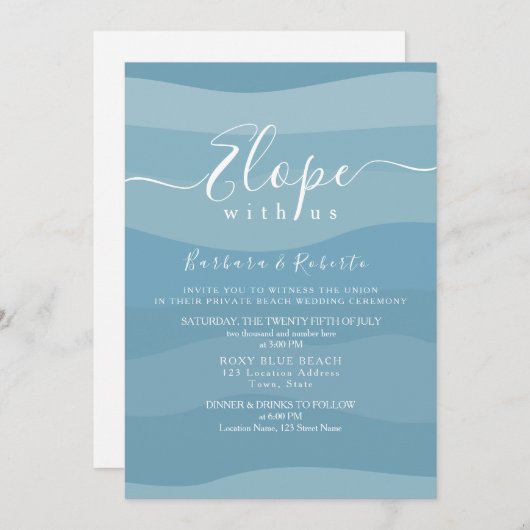 Blue Micro Wedding Kaart (Voorkant / Achterkant)