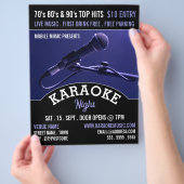 Blue Microphone, Karaoke Event Adverteren Flyer (Hand)